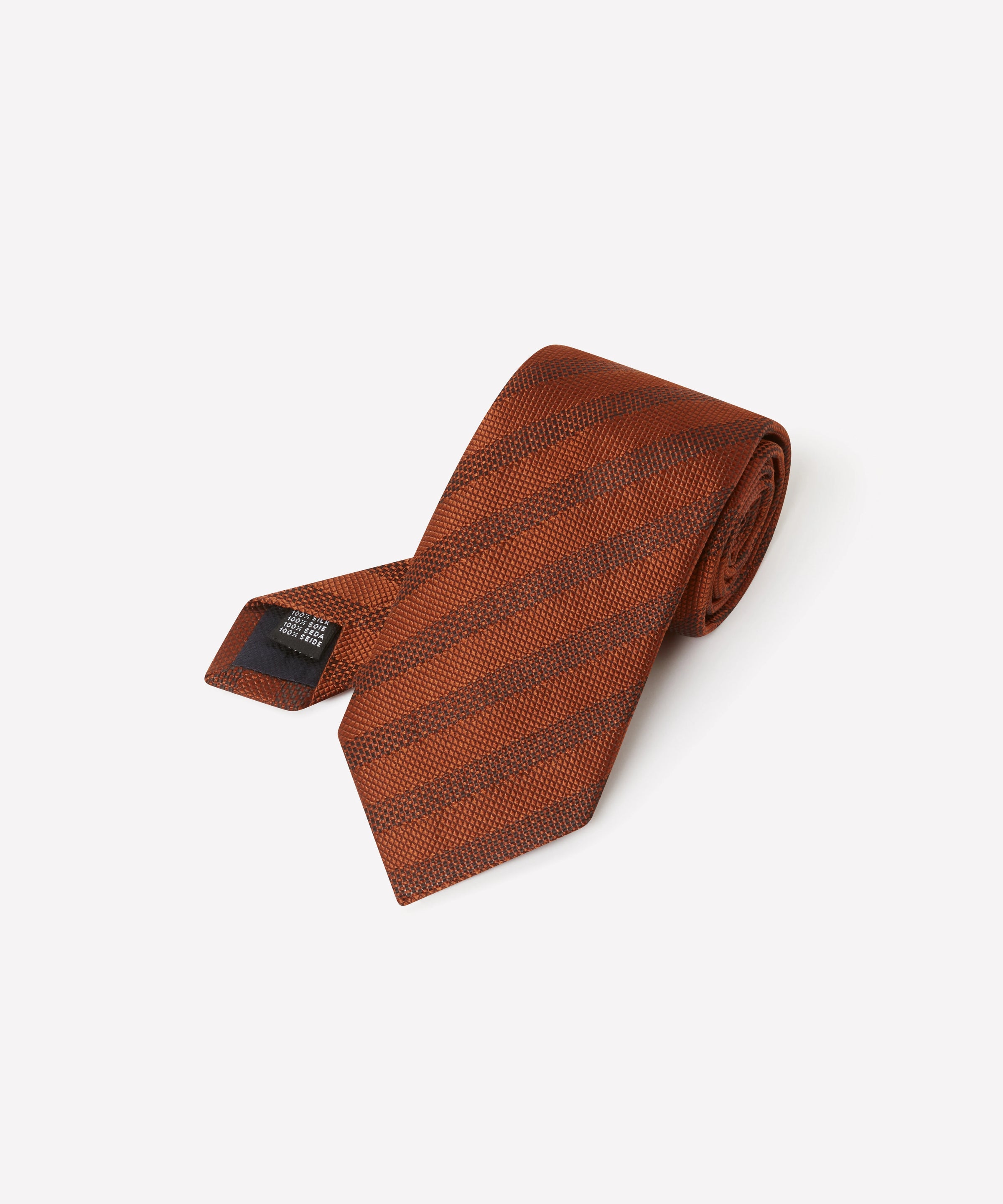 Brick Tonal Striped Silk Tie