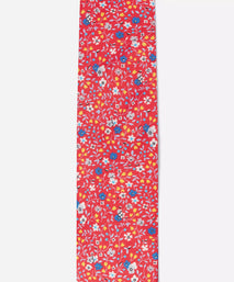 Red & Blue Small Floral Silk Printed Tie