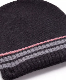 Grey Knitted Merino Wool Hat & Scarf Set