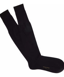 Black Long Fine Merino Wool Socks