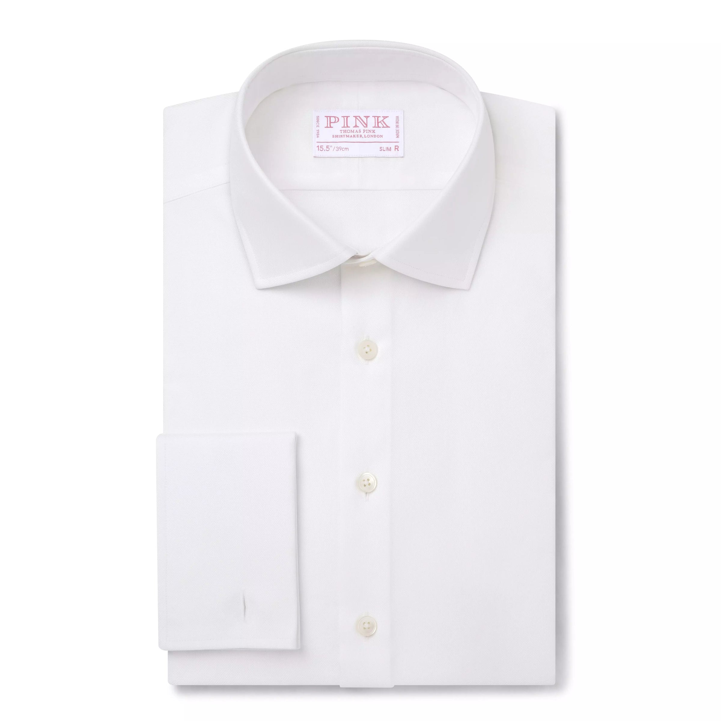 White Slim Fit Double Cuff Royal Oxford Formal Shirt