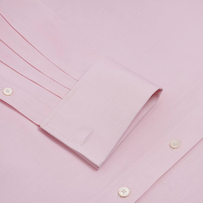 Pale Pink Classic Fit Double Cuff Poplin Formal Shirt