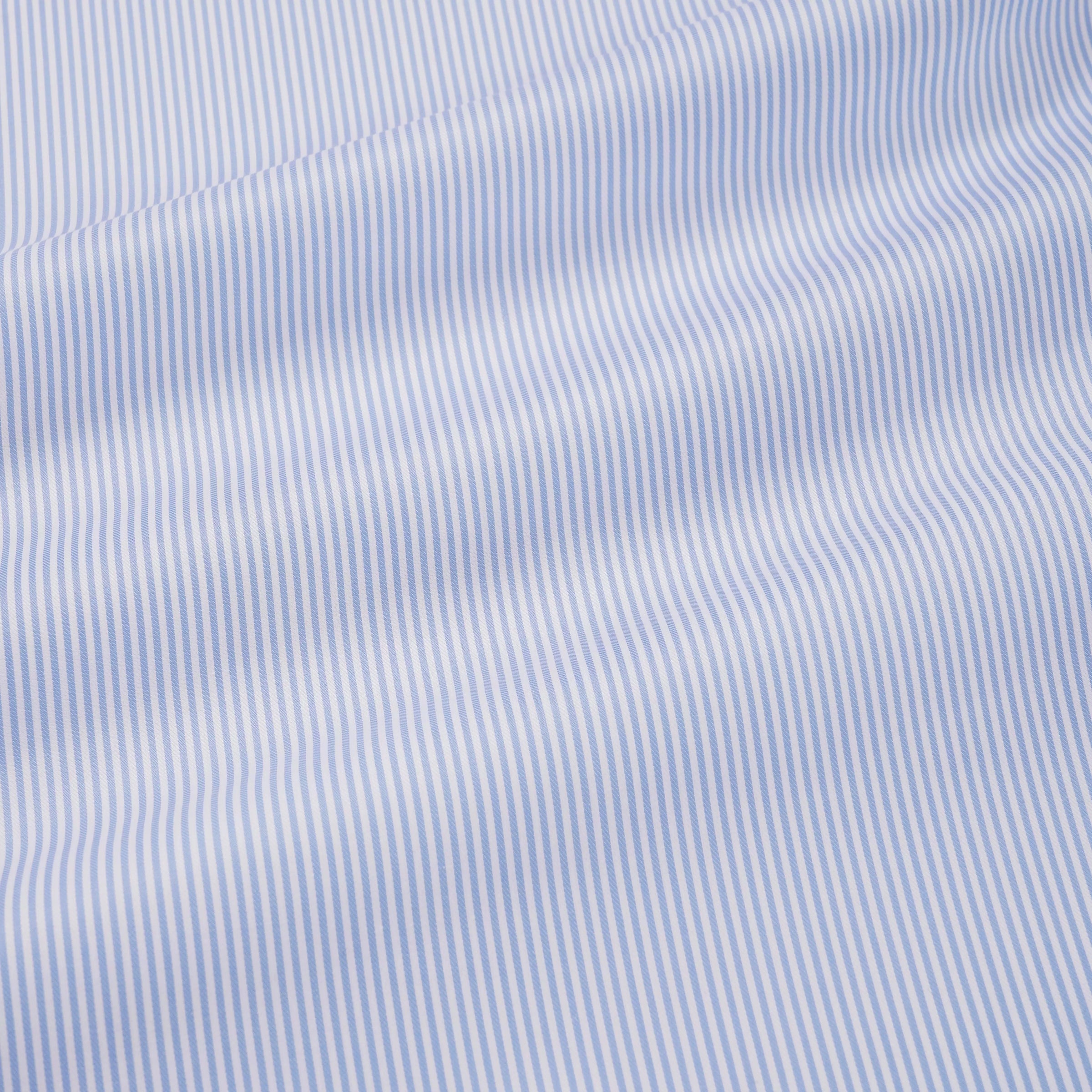 Pale Blue & White Tailored Fit Journey Twill Stripe Formal Shirt