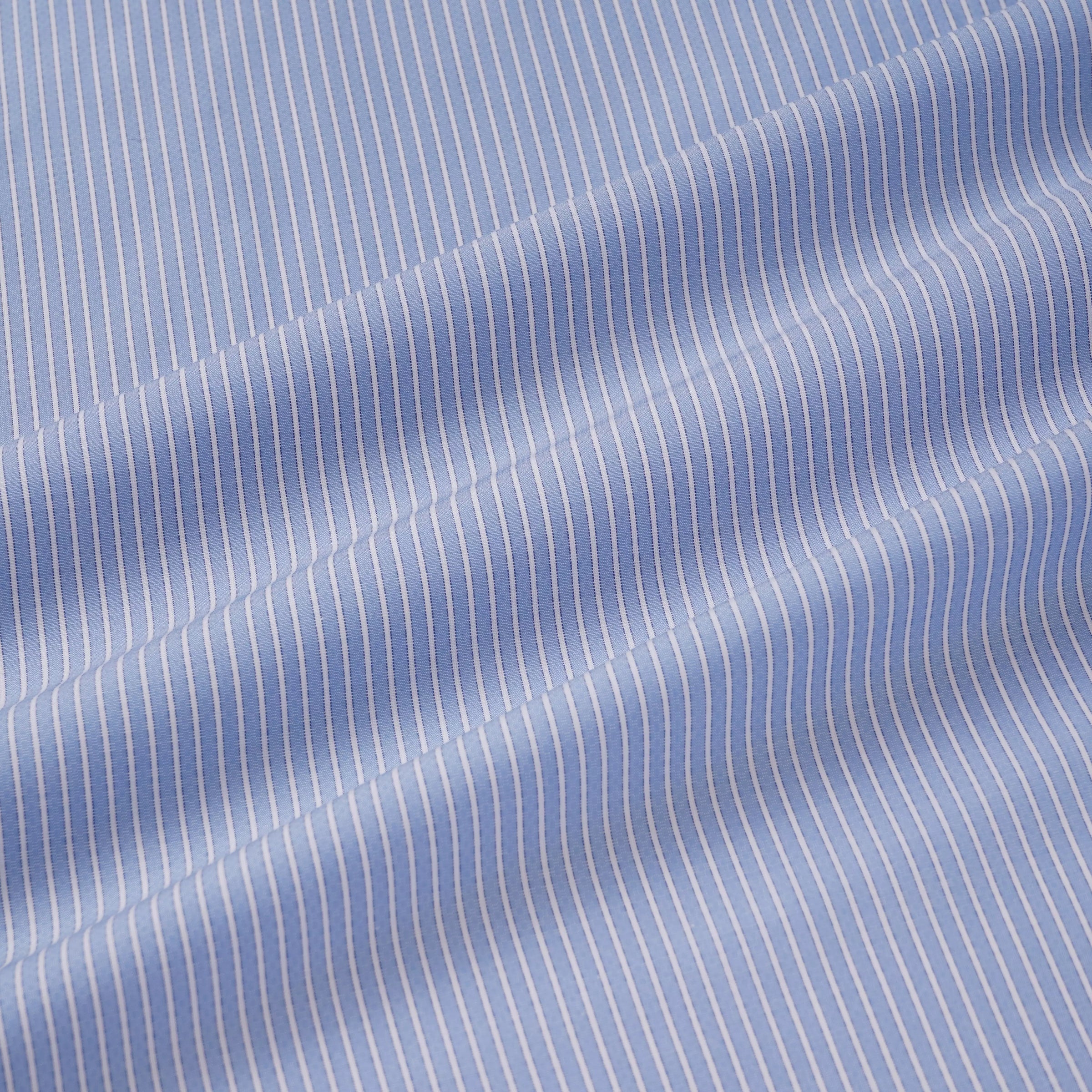 Pale Blue & White Slim Fit Double Cuff Dandy Stripe Formal Shirt