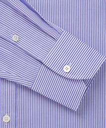 Blue & Navy Tailored Fit Bengal Twill Stripe Formal Shirt
