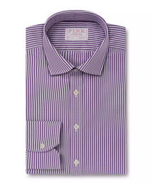 Lilac & White Classic Fit Cambridge Stripe Formal Shirt