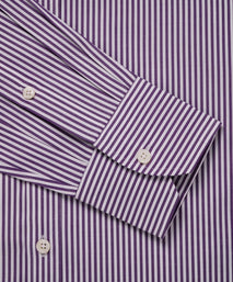 Lilac & White Classic Fit Cambridge Stripe Formal Shirt