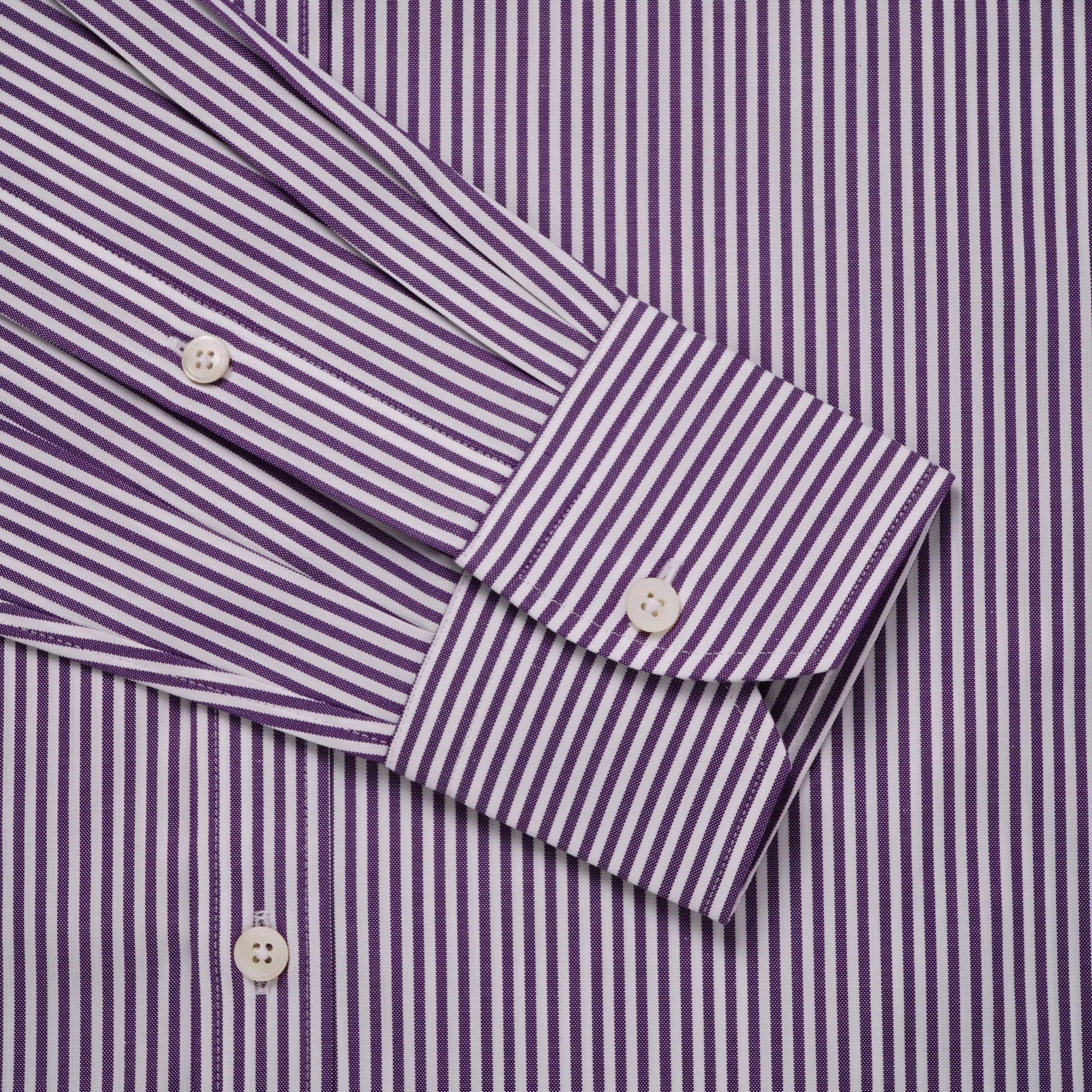Lilac & White Classic Fit Cambridge Stripe Formal Shirt