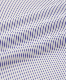 Deep Blue & White Tailored Fit Panama Medium Stripe Formal Shirt
